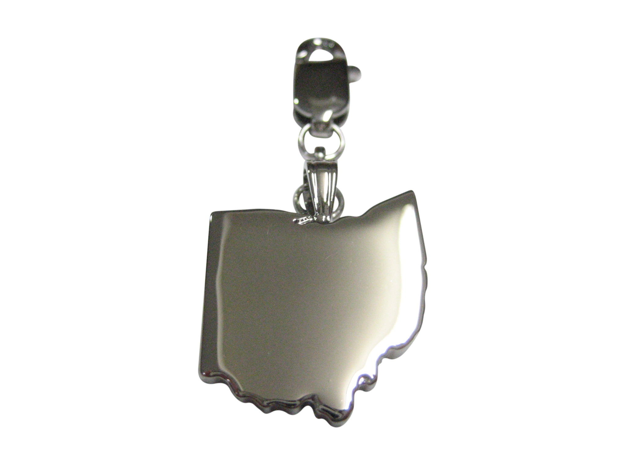 Ohio State Map Shape Pendant Zipper Pull Charm