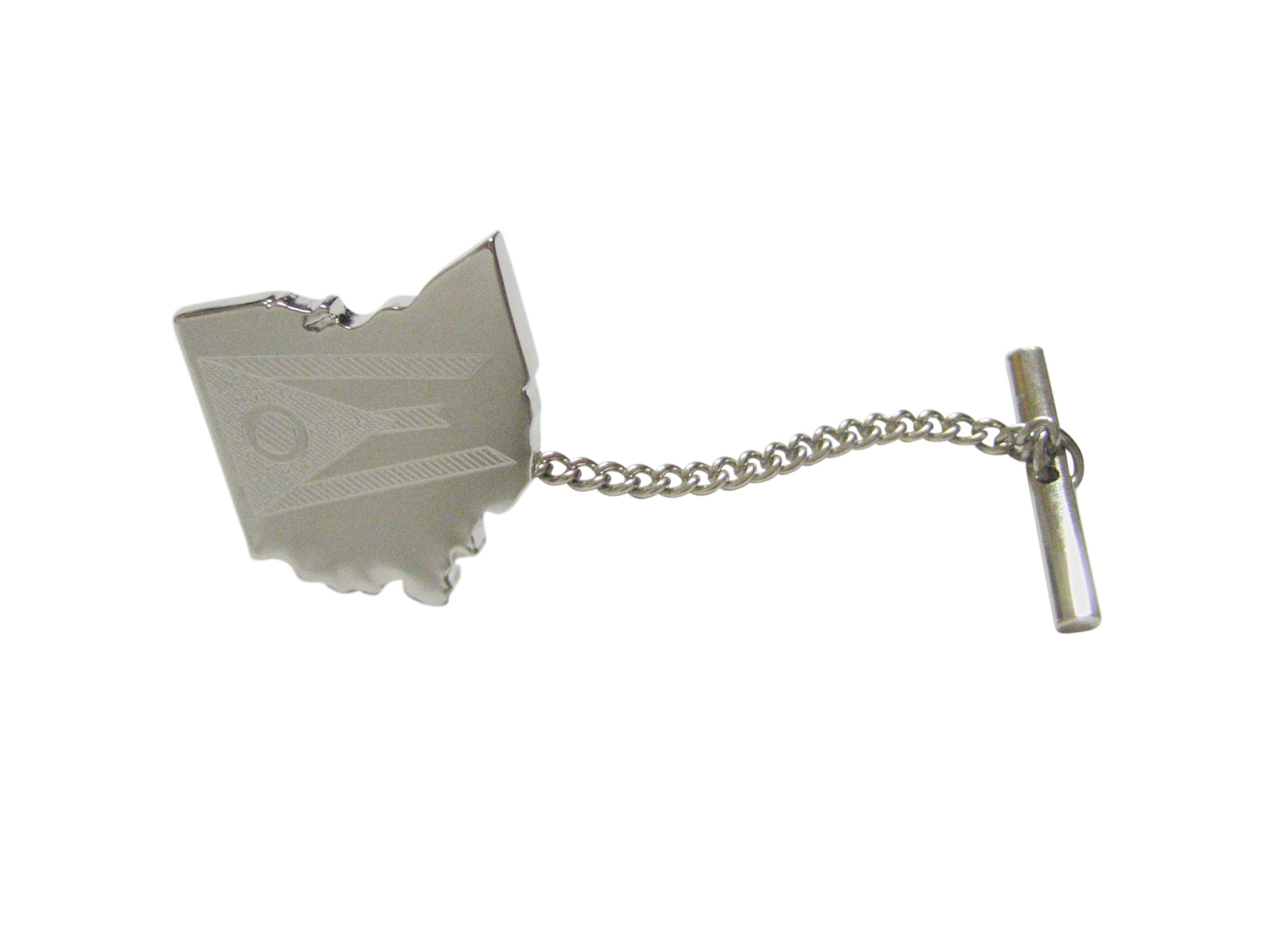 Ohio State Map Shape and Flag Design Tie Tack