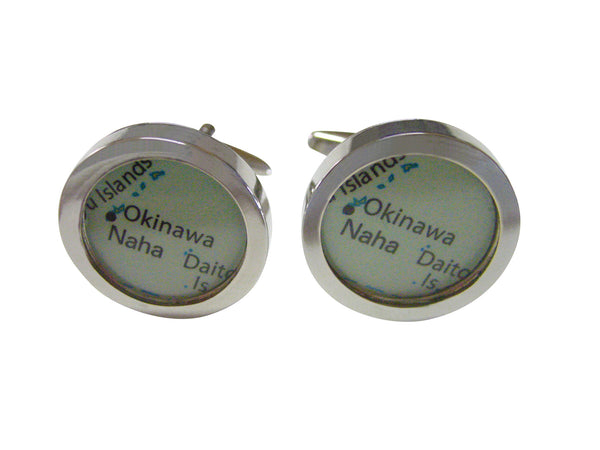 Okinawa Japan Map Cufflinks