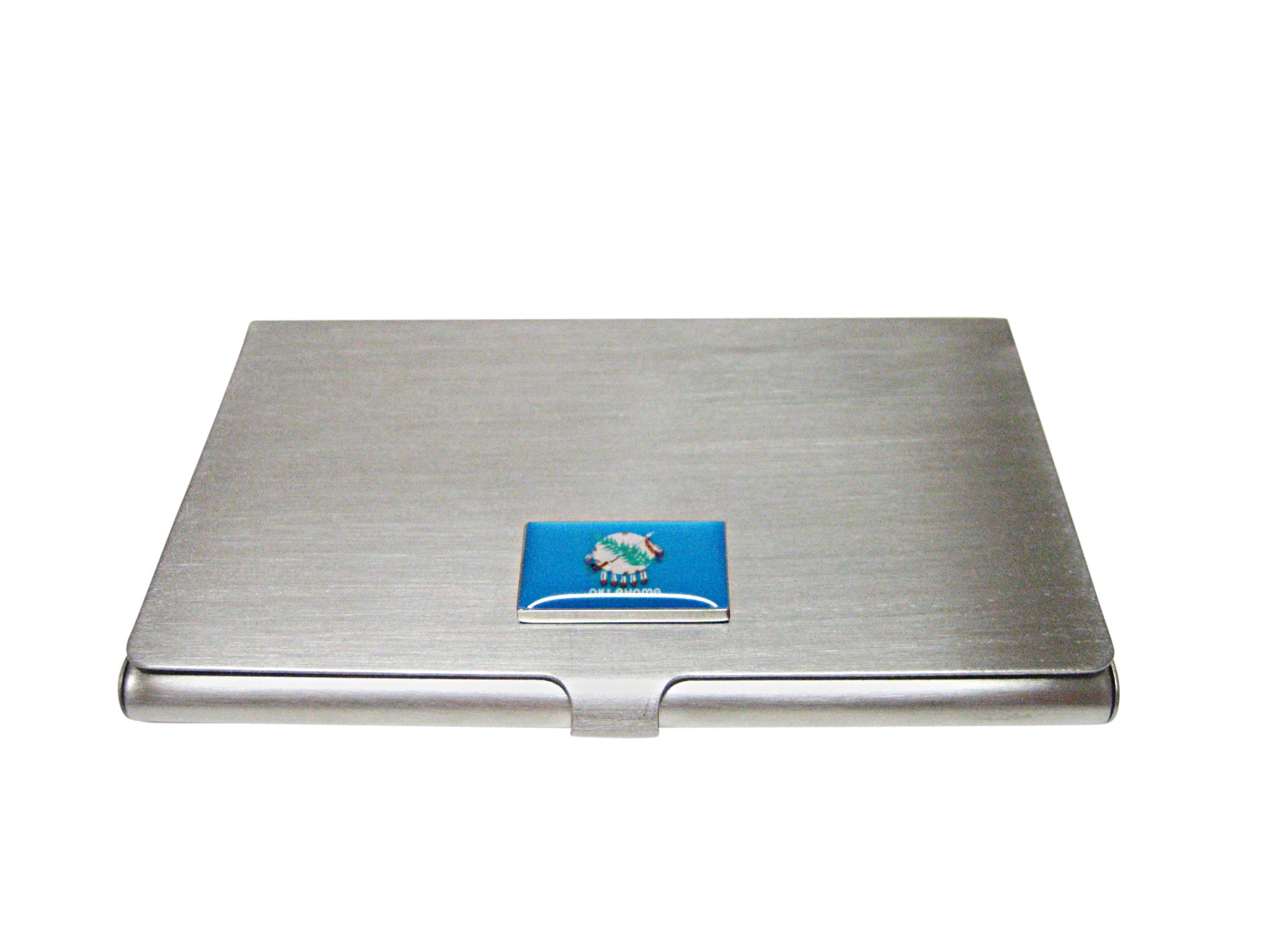 Oklahoma State Flag Pendant Business Card Holder