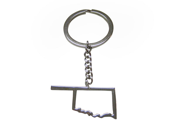 Oklahoma State Map Outline Keychain