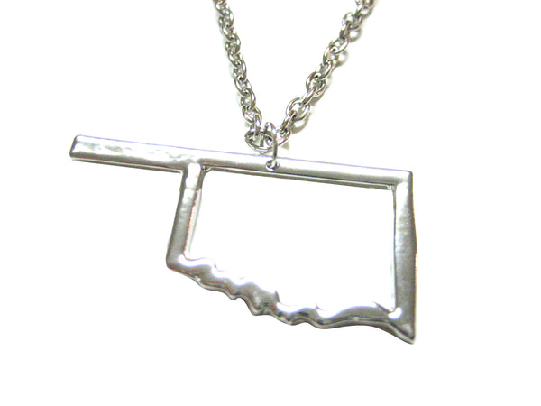 Oklahoma State Map Pendant Necklace