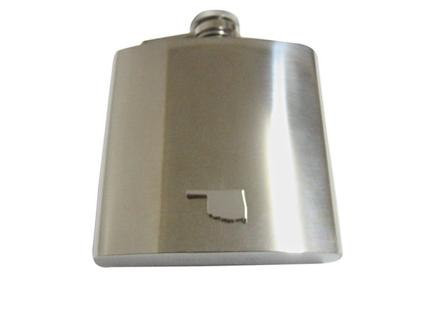 Oklahoma State Map Shape 6 Oz. Stainless Steel Flask