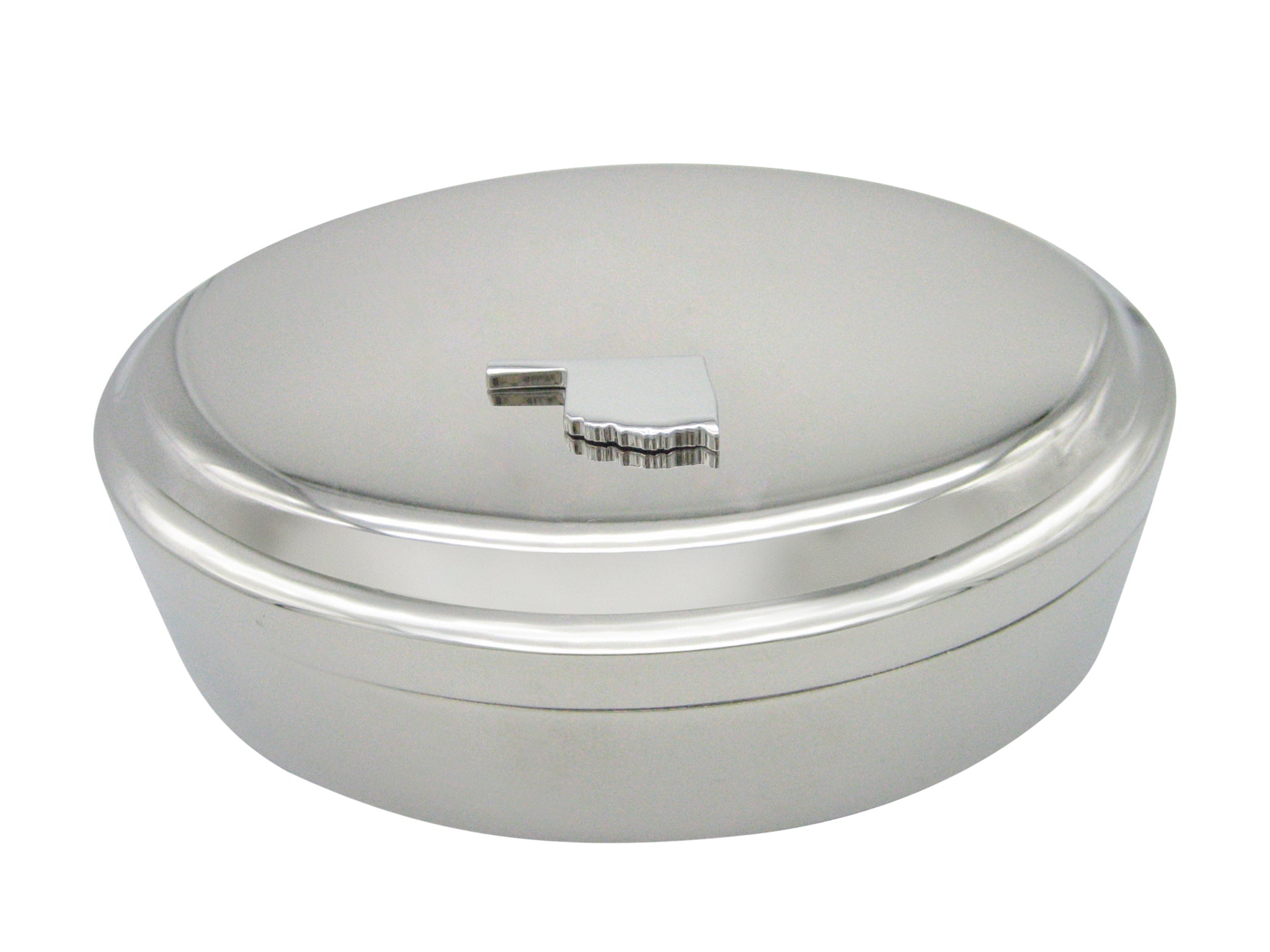 Oklahoma State Map Shape Pendant Oval Trinket Jewelry Box