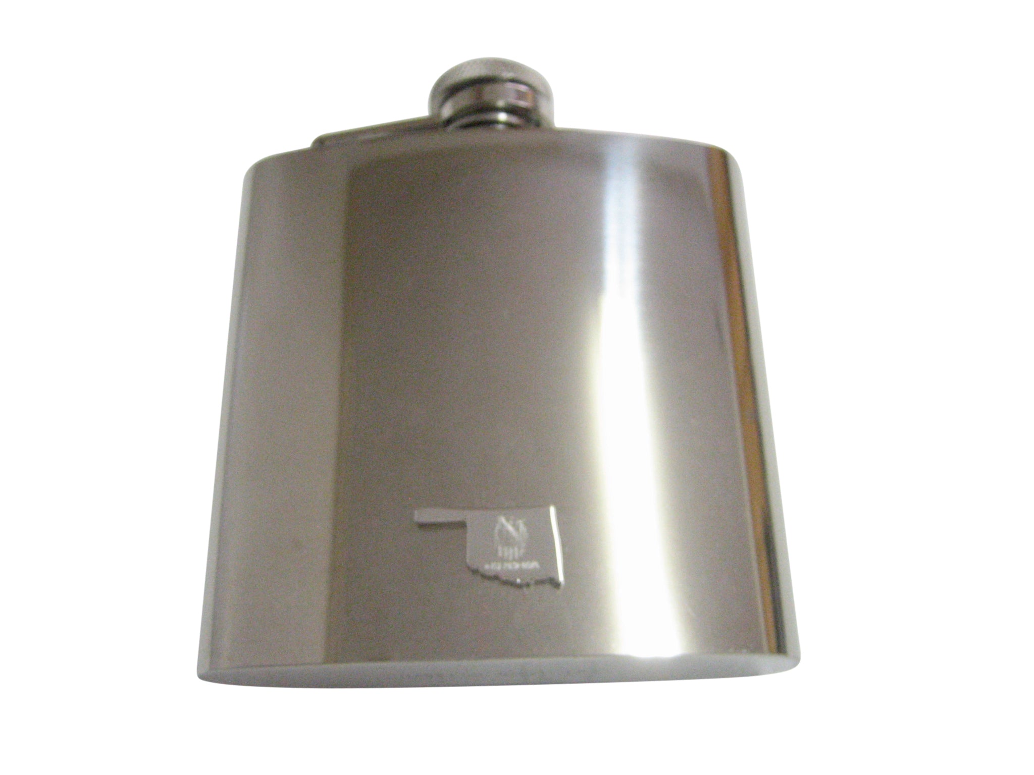 Oklahoma State Map Shape and Flag Design 6oz Flask