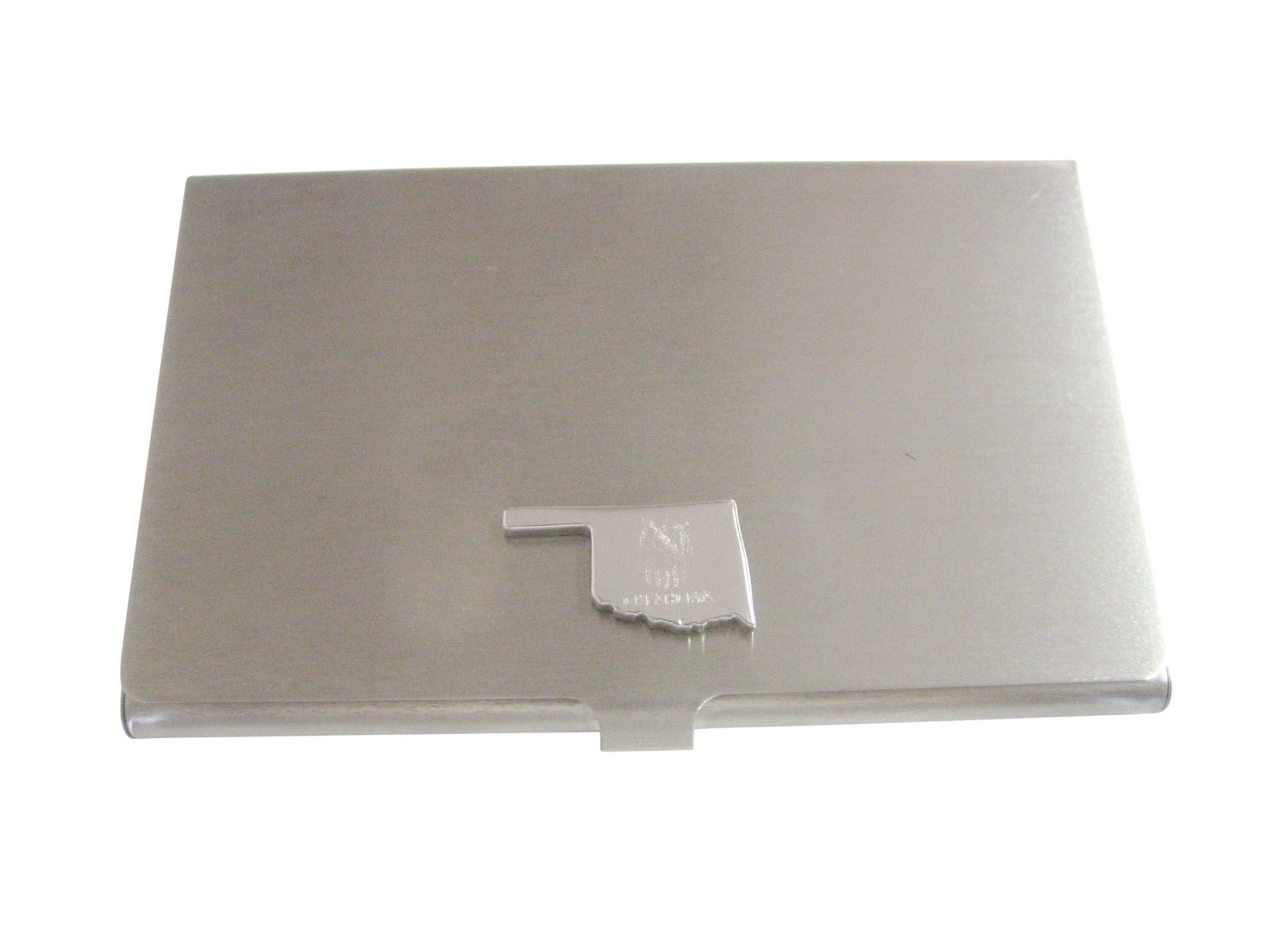 Oklahoma State Map Shape and Flag Design Business Card Holder