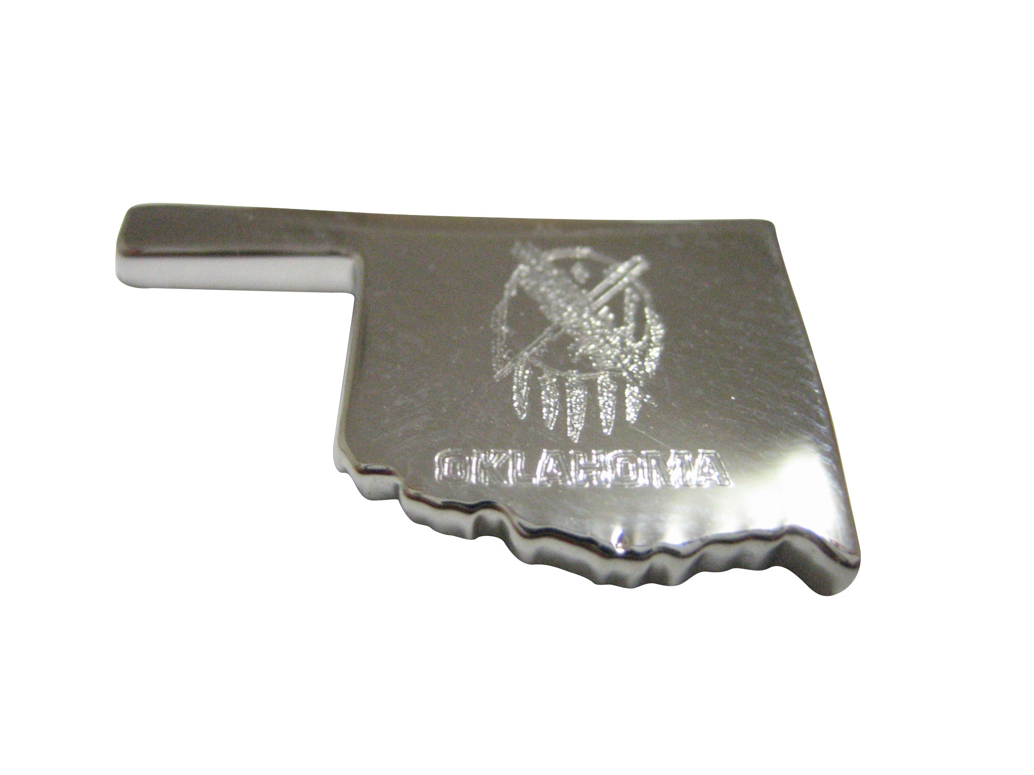 Oklahoma State Map Shape and Flag Design Magnet