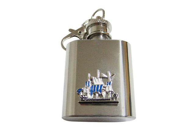 Old Style Ship 1 Oz. Stainless Steel Key Chain Flask