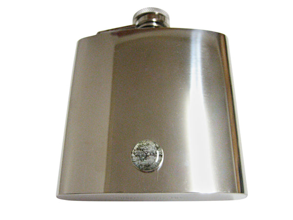 Old Style World Map 6 Oz. Stainless Steel Flask