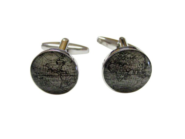 Old Style World Map Cufflinks