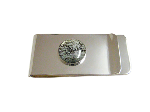 Old Style World Map Money Clip