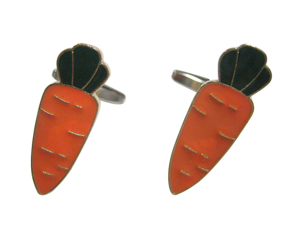 Orange Toned Flat Carrot Vegetable Cufflinks