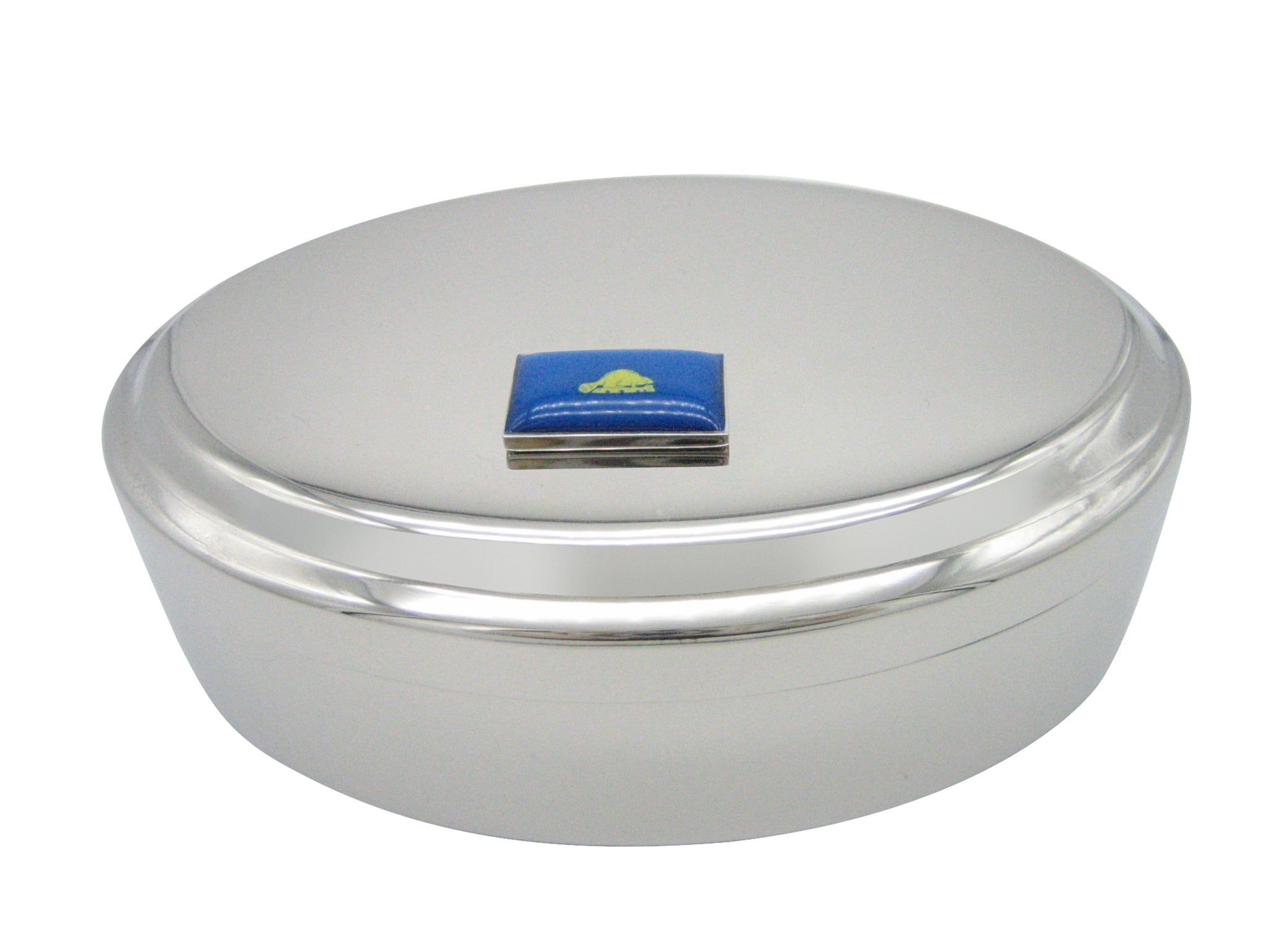 Oregon State Beaver Flag Pendant Oval Trinket Jewelry Box