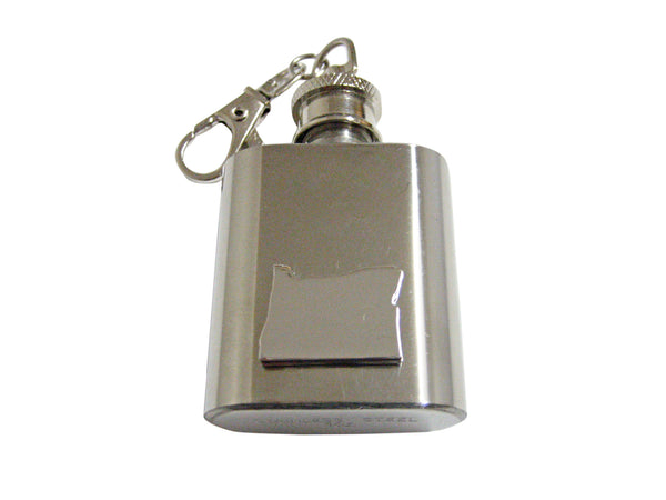 Oregon State Map Shape 1 Oz. Stainless Steel Key Chain Flask