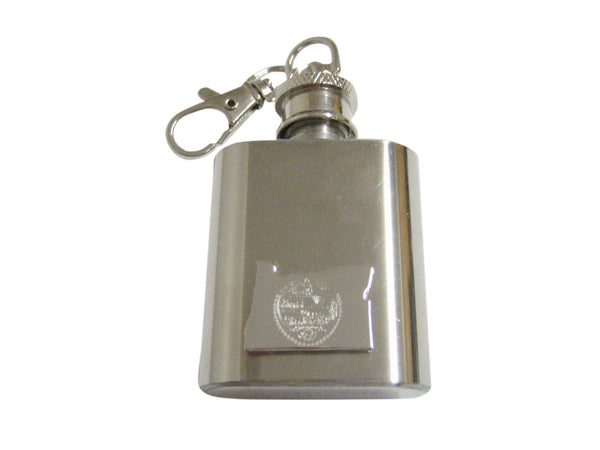 Oregon State Map Shape and Flag Design 1oz Keychain Flask