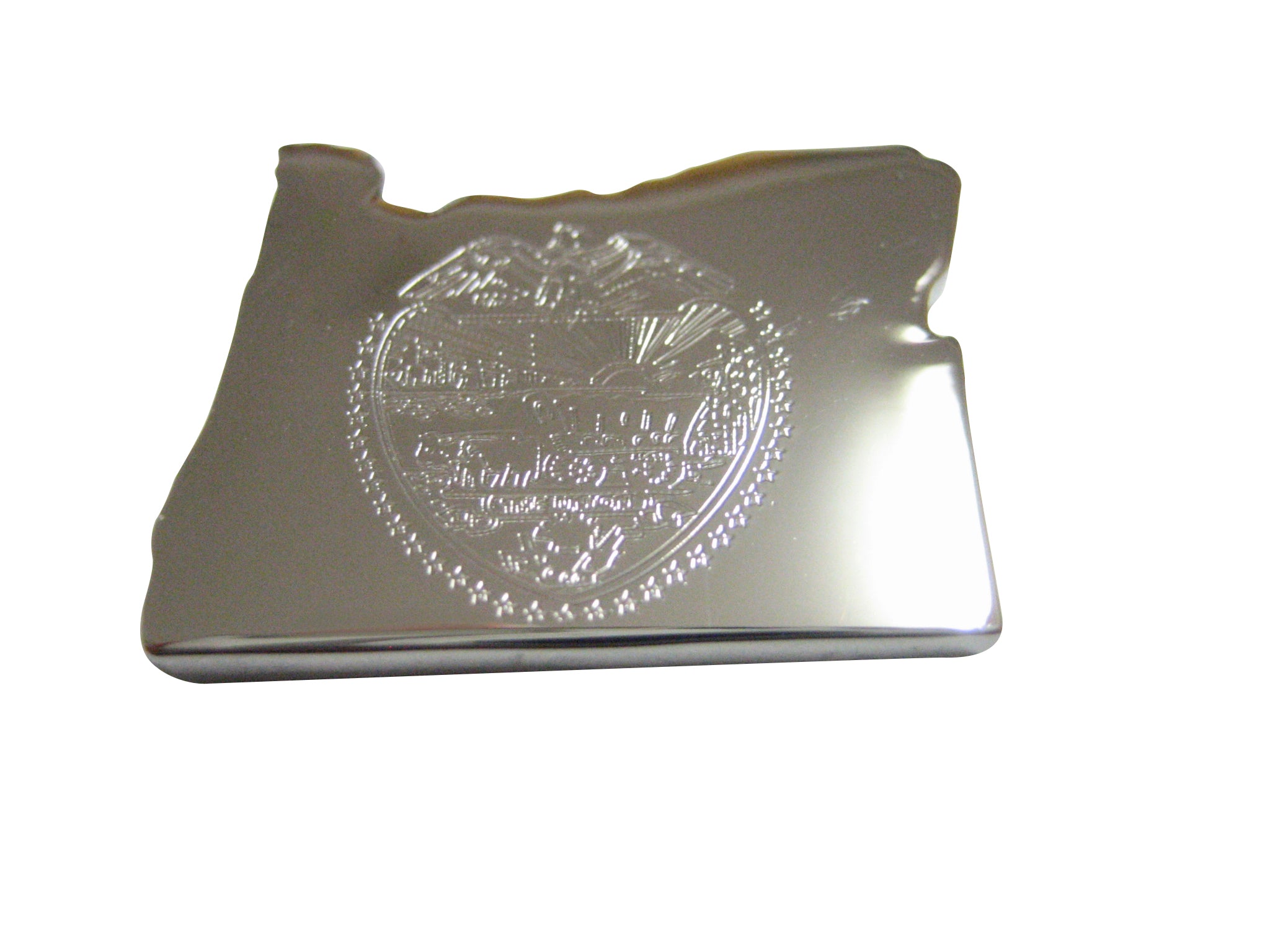 Oregon State Map Shape and Flag Design Magnet