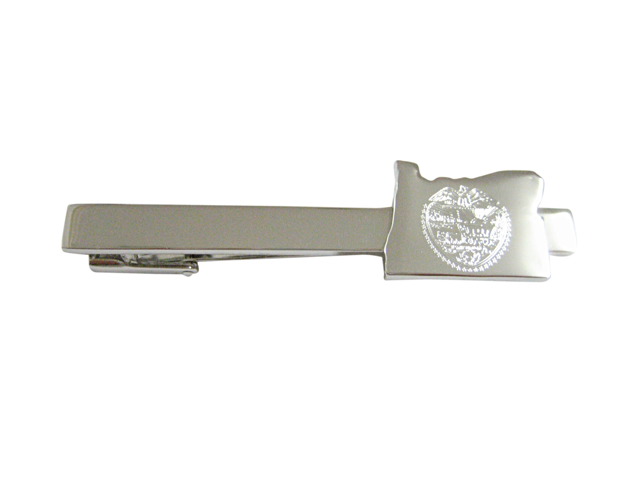 Oregon State Map Shape and Flag Design Square Tie Clip