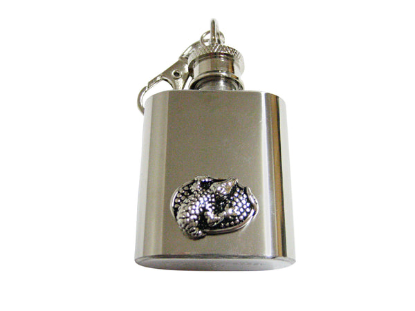 Oval Alligator 1 Oz. Stainless Steel Key Chain Flask
