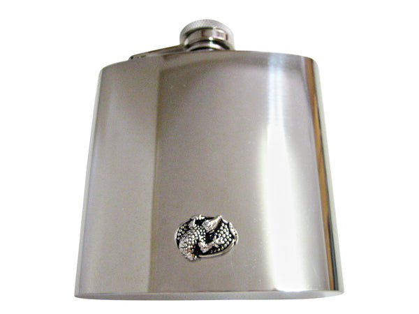 Oval Alligator 6 Oz. Stainless Steel Flask