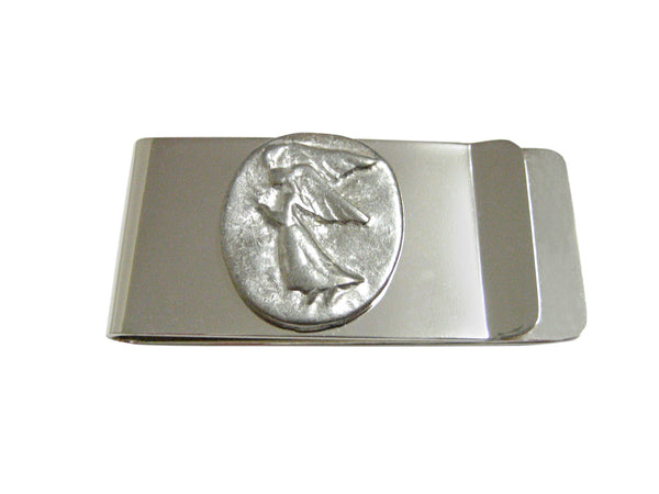 Oval Angel Pendant Money Clip