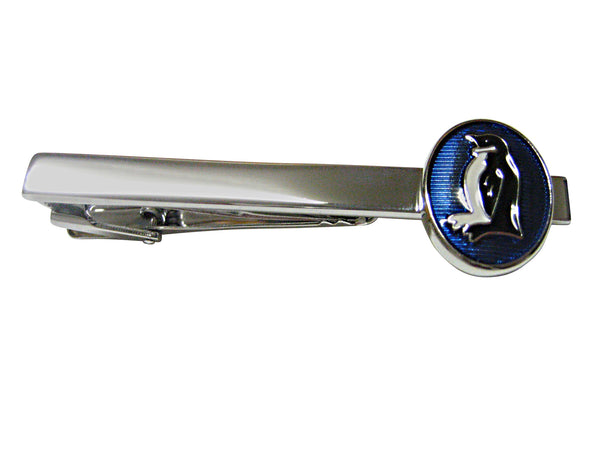 Oval Blue Penguin Bird Square Tie Clip