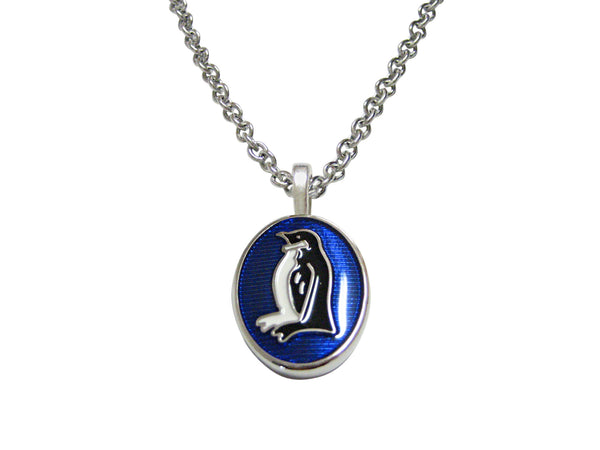Oval Blue Penguin Necklace