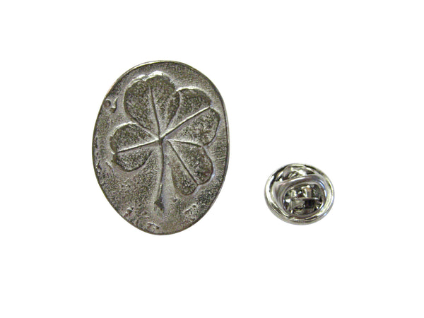 Oval Four Leaf Clover Lapel Pin