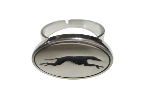 Oval Greyhound Dog Adjustable Size Fashion Ring
