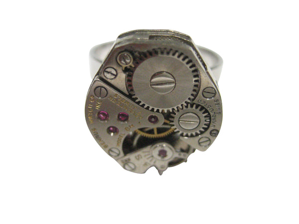 Oval Watch Gear Adjustable Size Fashion Ring