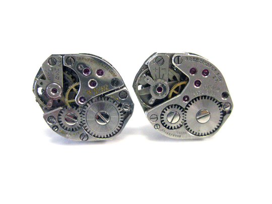 Oval Steampunk Watch Gear Cufflinks