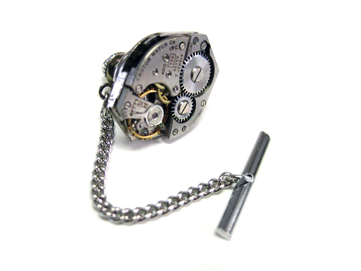 Classic Oval Watch Gear Steampunk Tie Tack