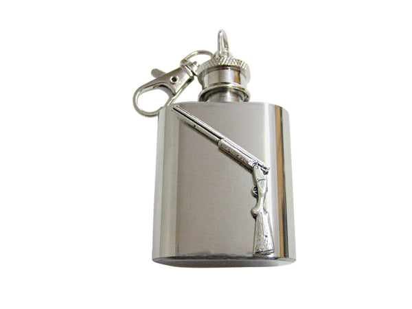 Over and Under Shotgun 1 Oz. Stainless Steel Key Chain Flask