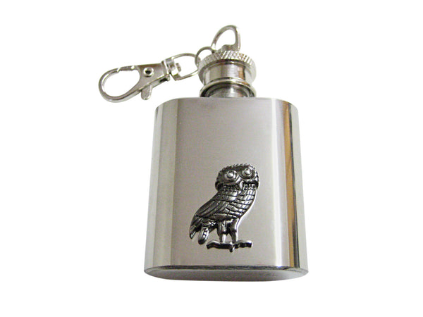 Owl of Athena 1 Oz. Stainless Steel Key Chain Flask