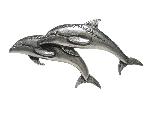 Pair of Dolphins Adjustable Size Fashion Ring
