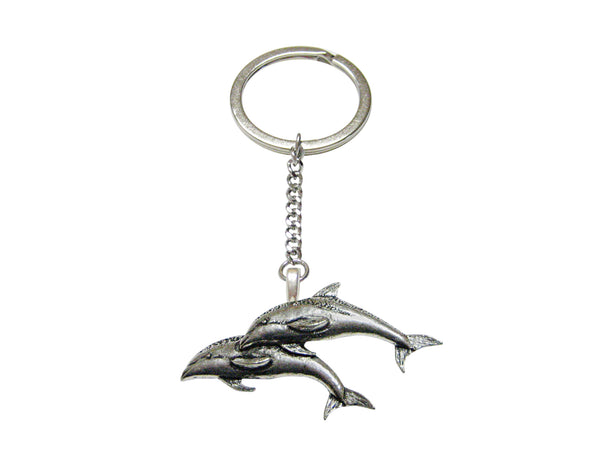 Pair of Dolphins Pendant Keychain