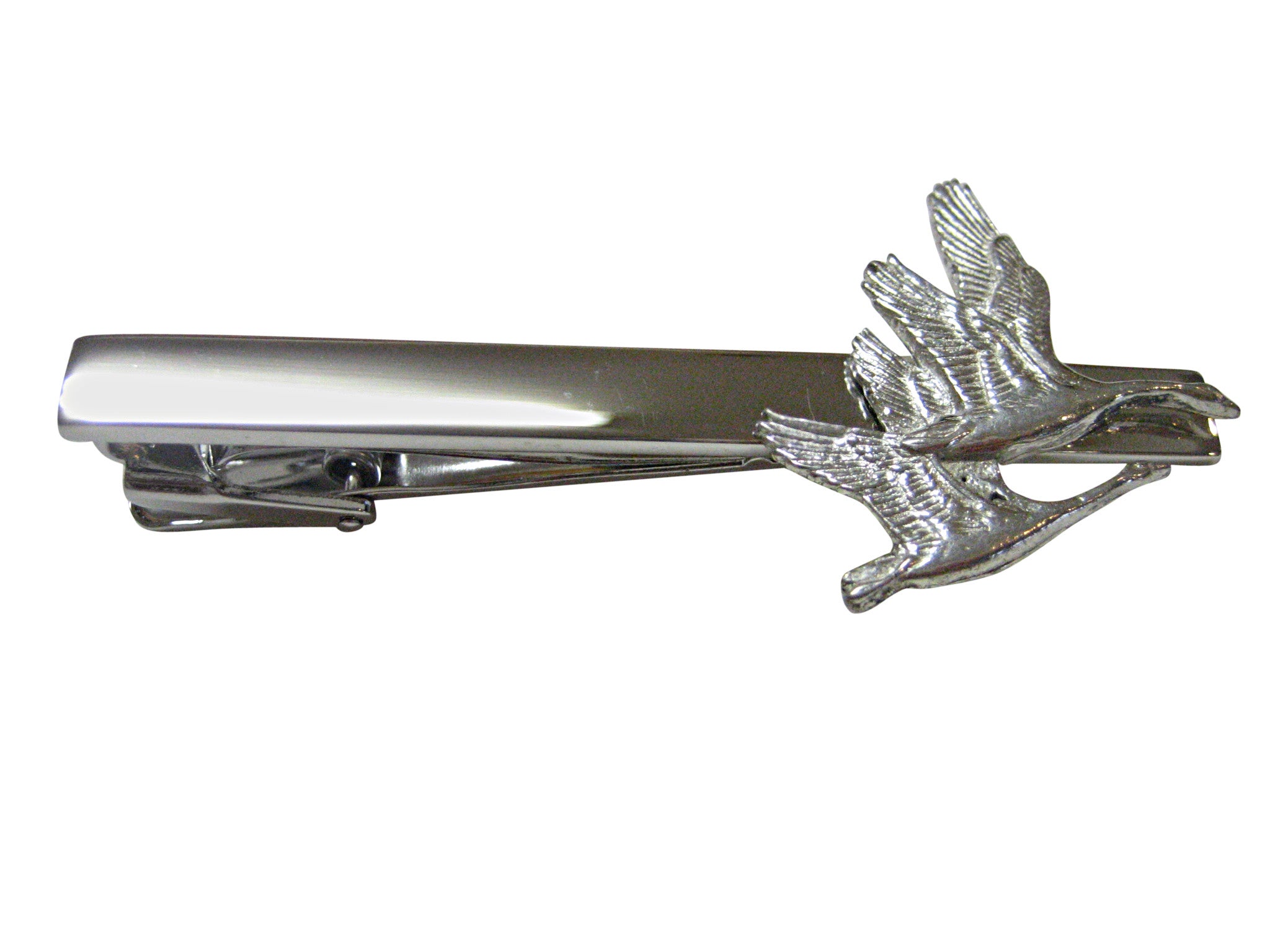 Pair of Swan Birds Square Tie Clip