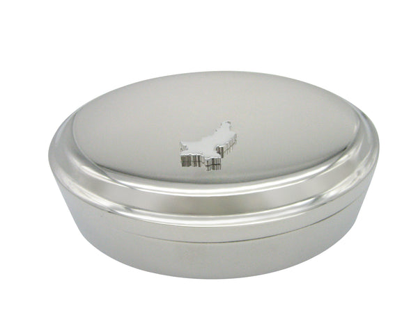 Pakistan Map Shape Pendant Oval Trinket Jewelry Box