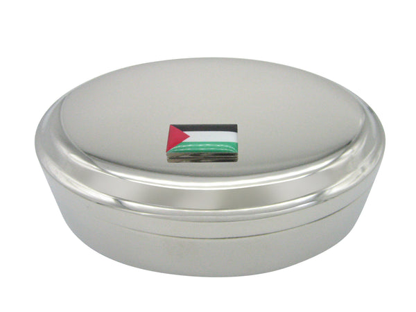 Palestine Flag Pendant Oval Trinket Jewelry Box