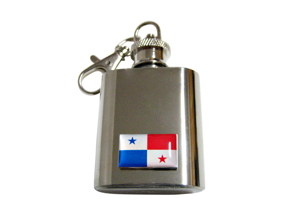 Panama Flag Pendant 1 Oz. Stainless Steel Key Chain Flask