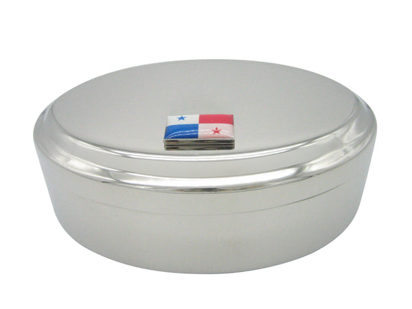 Panama Flag Pendant Oval Trinket Jewelry Box