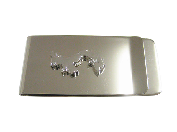 Panama Map Shape Pendant Money Clip