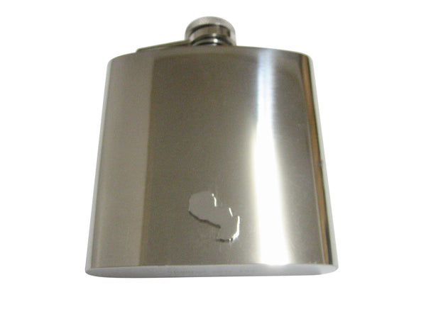 Paraguay Map Shape Pendant 6 Oz. Stainless Steel Flask