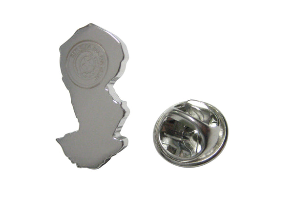 Paraguay Map Shape and Flag Design Lapel Pin