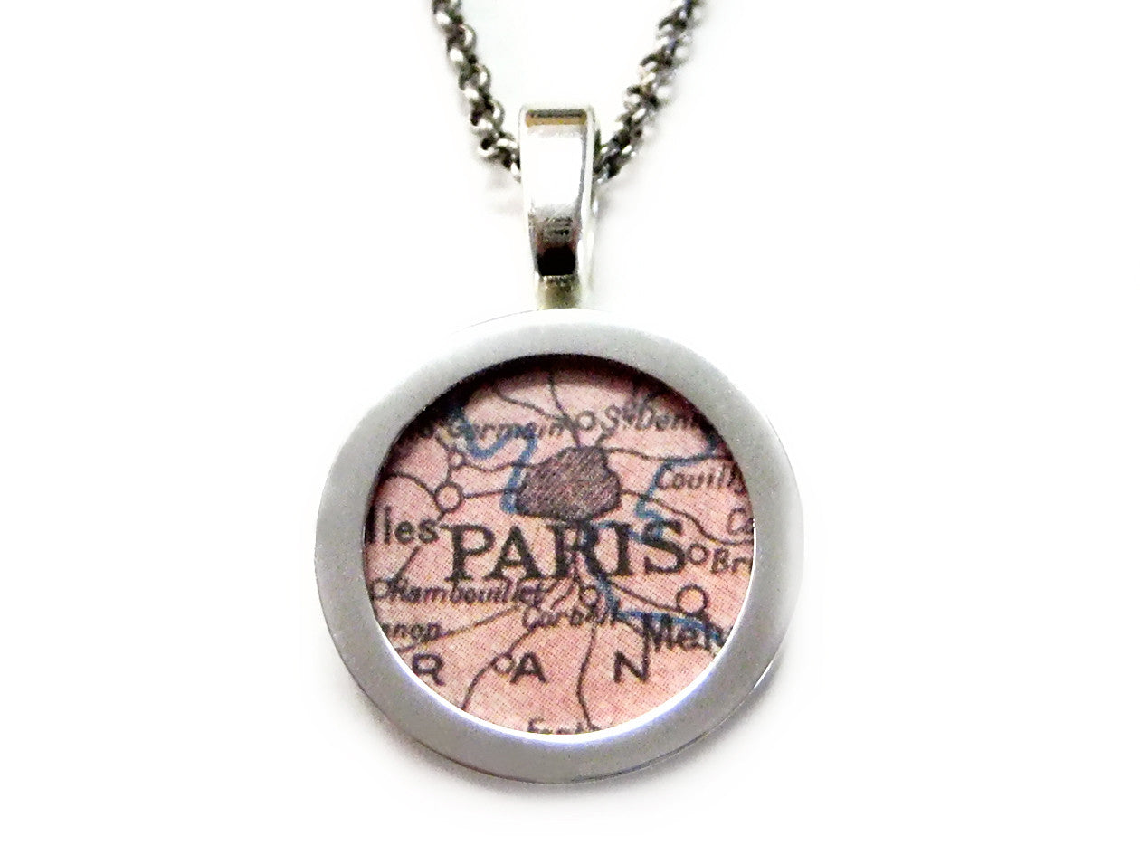 Paris Map Pendant Necklace