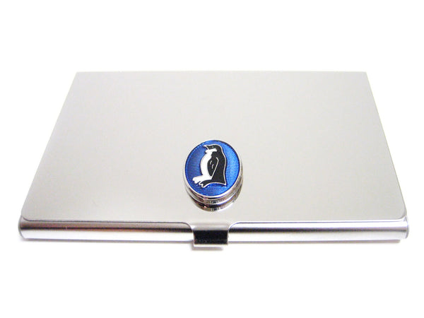 Business Card Holder with Penguin Pendant
