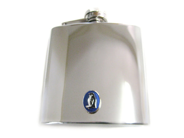 6 Oz. Stainless Steel Flask with Penguin Pendant