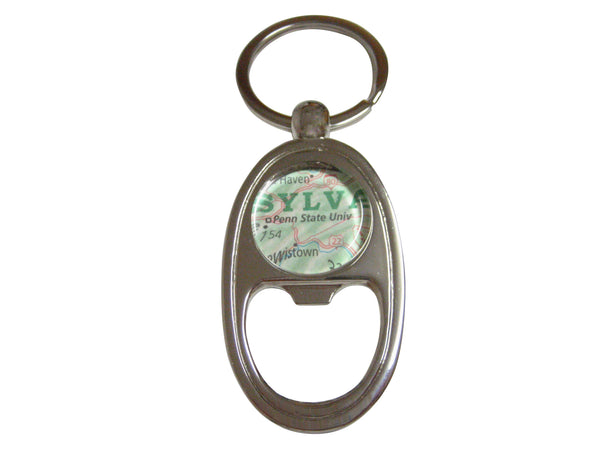 Penn State University Map Bottle Opener Key Chain