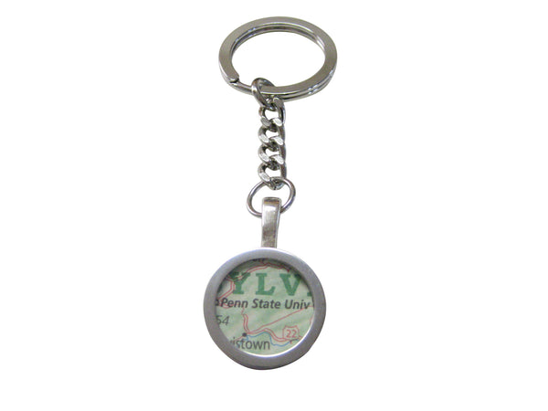 Penn State University Map Pendant Key Chain