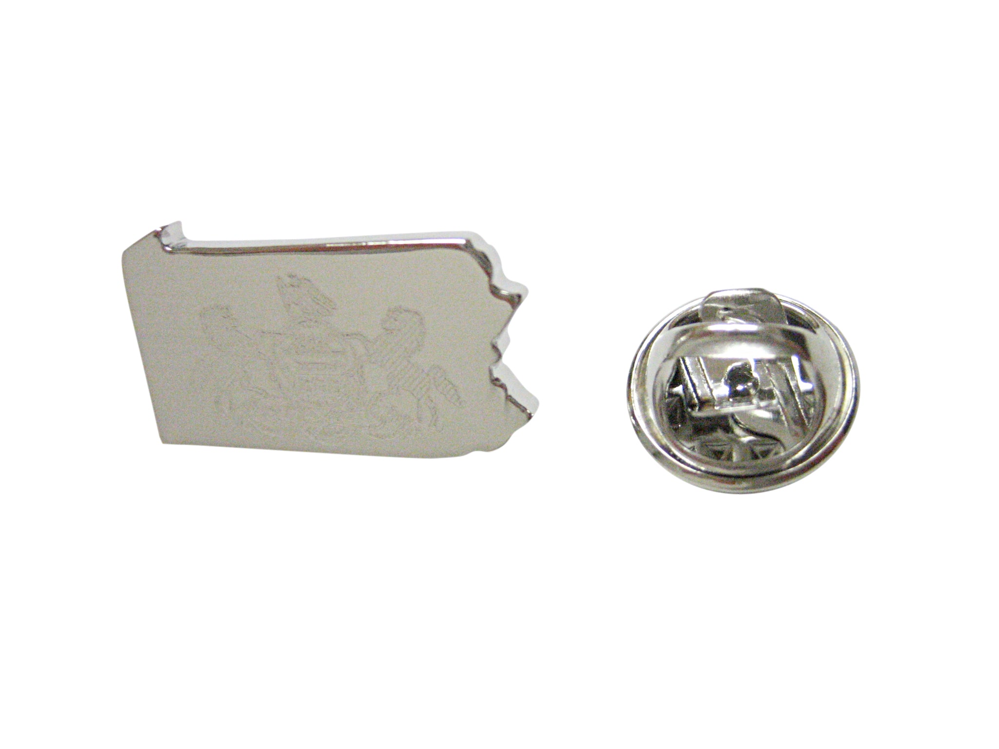 Pennsylvania State Map Shape and Flag Design Lapel Pin