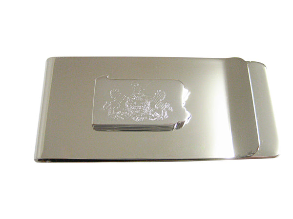 Pennsylvania State Map Shape and Flag Design Money Clip